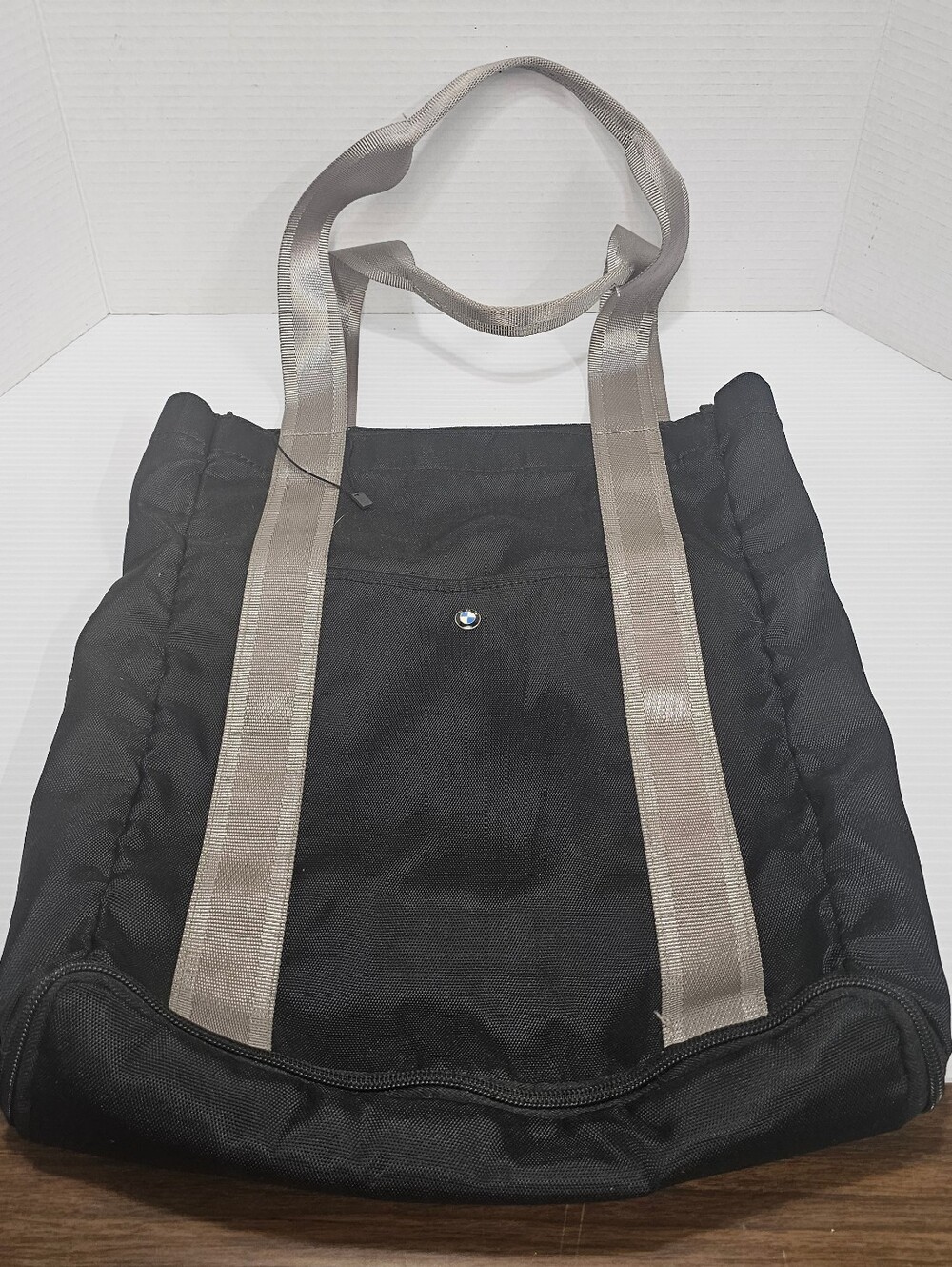 BMW Tote Bag Expandable Bottom Seatbelt Straps Handles
